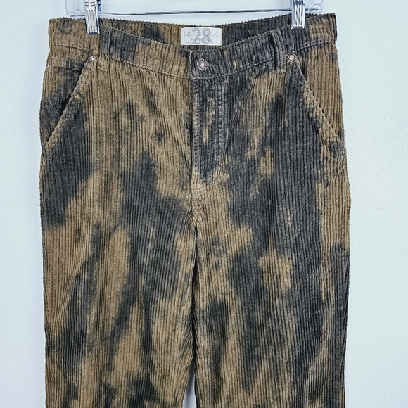 WE THE FREE Reese Pitched Straight Leg Corduroy Tie Dye Brown Tan Pants in Chava - Picture 9 of 13